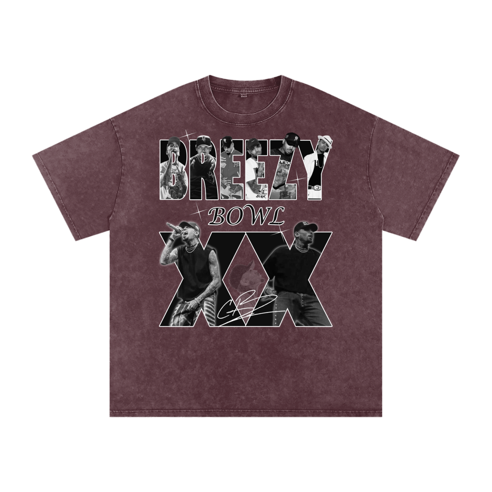 Chris Brown Breezy Bowl Acid Wash Oversize T-Shirt