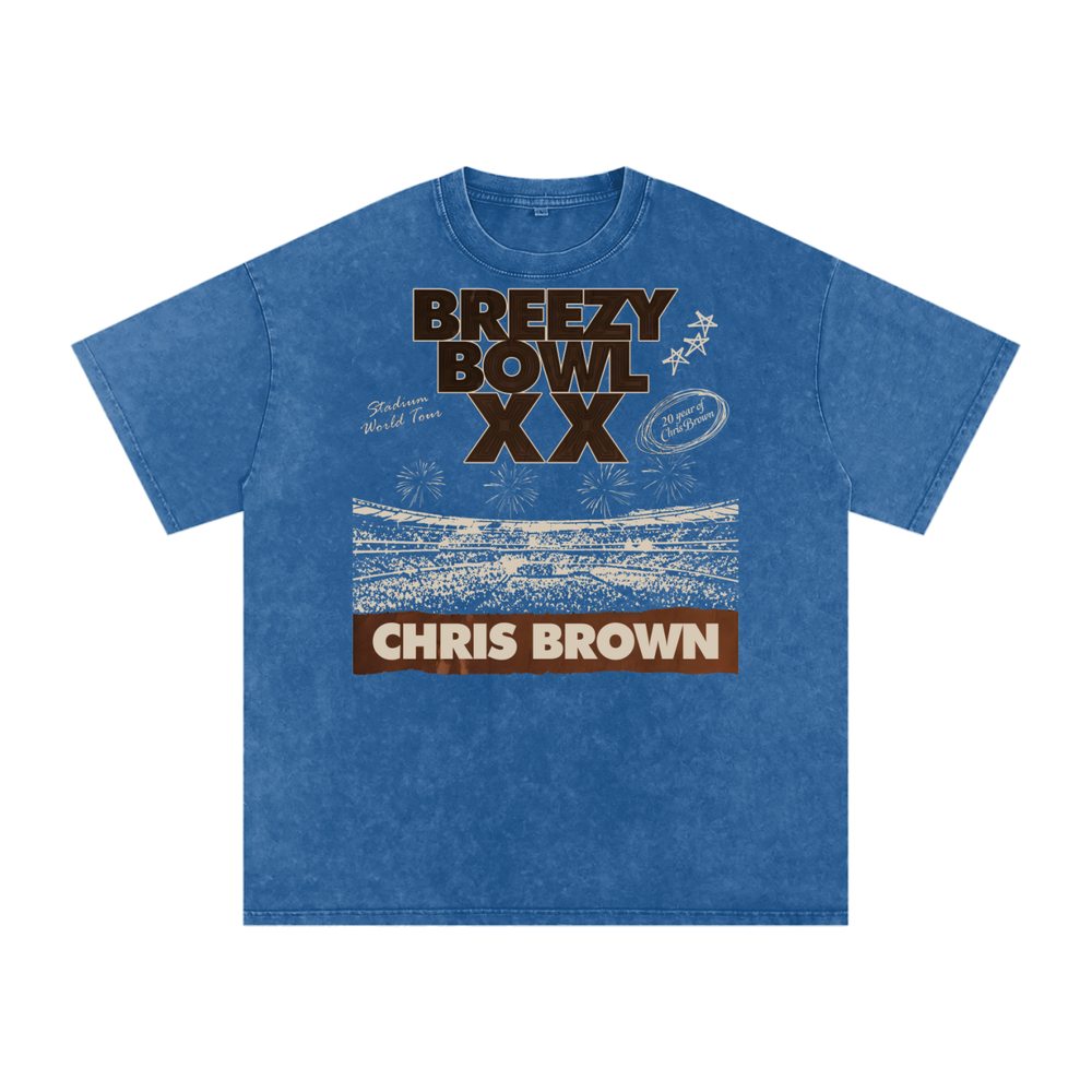 Chris Brown Breezy Bowl Acid Wash Oversize T-Shirt