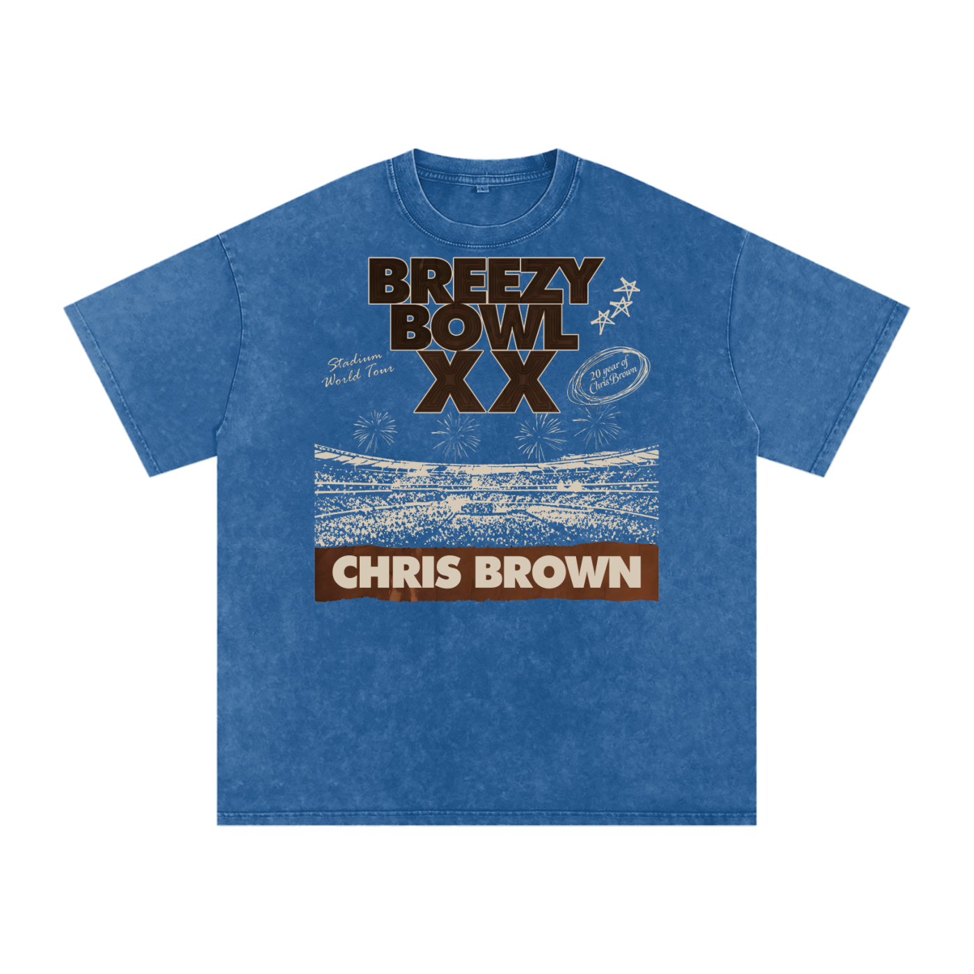 Chris Brown Breezy Bowl Acid Wash Oversize T-Shirt