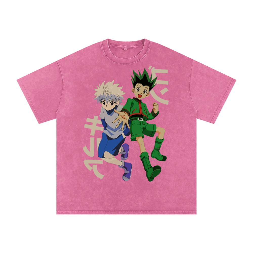 Gon x Killua Hunter x Hunter Acid Wash Oversize T-Shirt