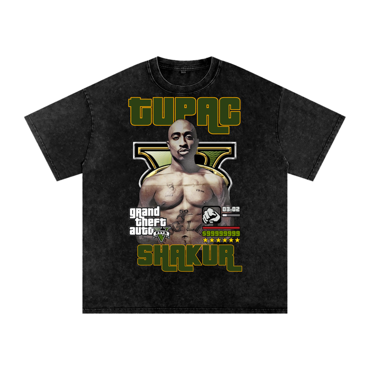 Tupac Shakur Acid Wash Oversize T-Shirt