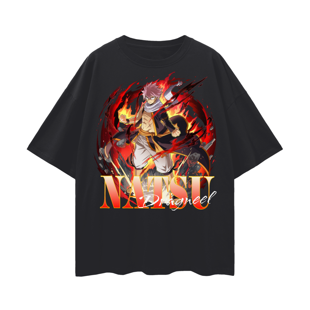 Natsu Fairy Tail Oversize Deep Drop Shoulder Tee
