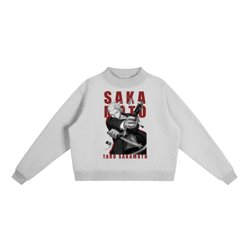 Sakamoto Days Essential Fleece Mid-Neck Crew Sweatshirt