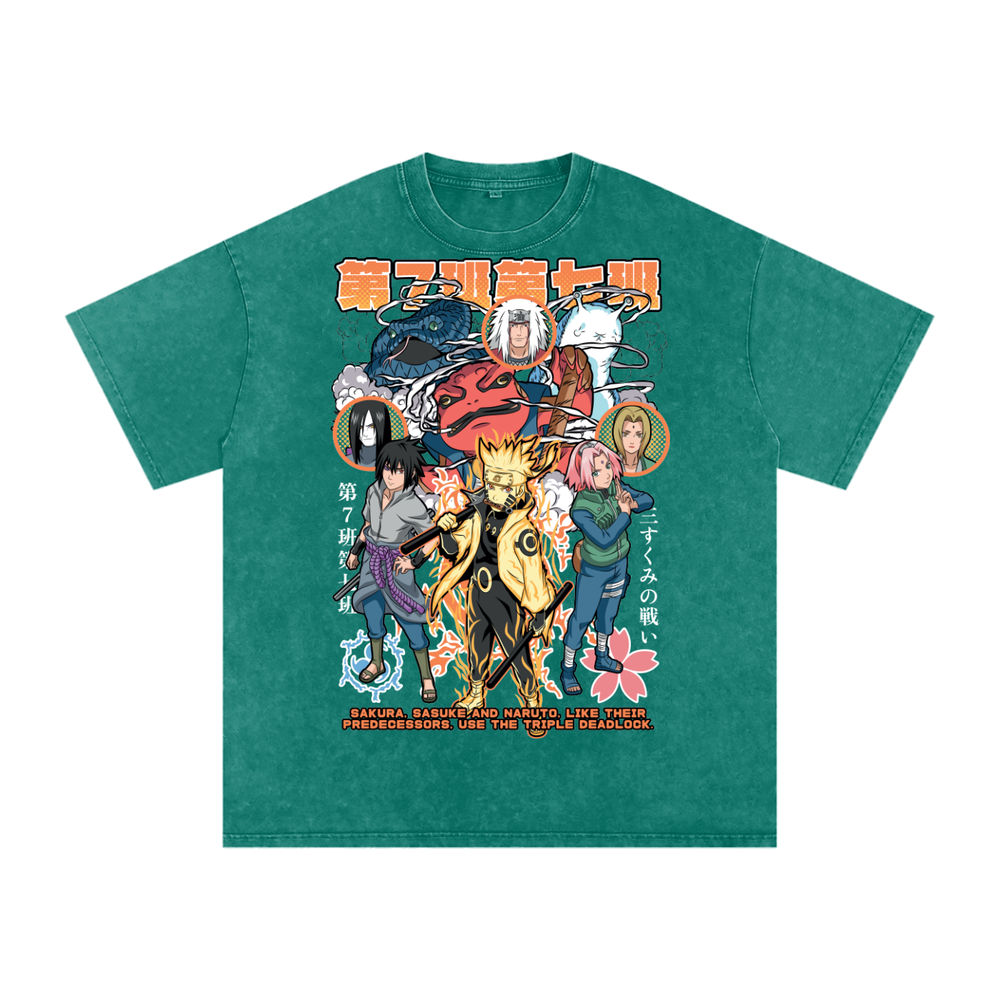 Naruto Shippuden Acid Wash Oversize T-Shirt