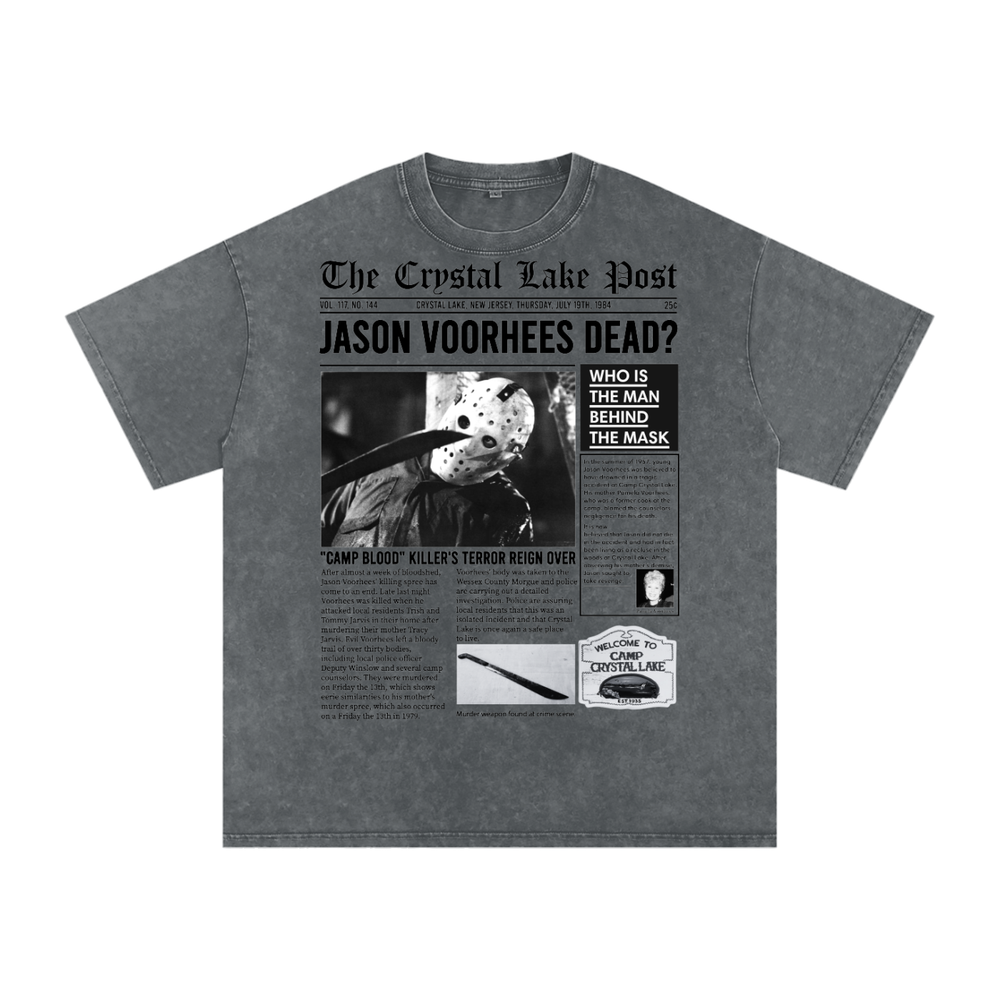 Jason Voorhees Acid Wash Oversize T-Shirt