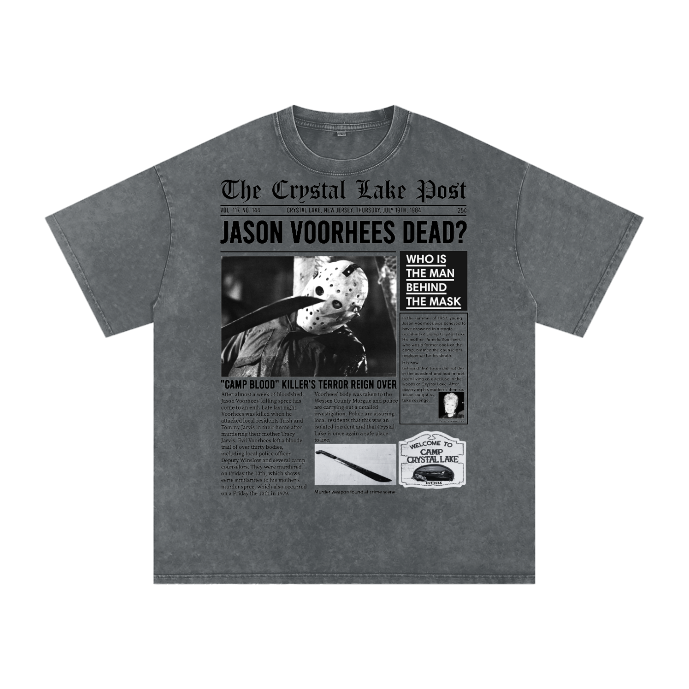 Jason Voorhees Acid Wash Oversize T-Shirt