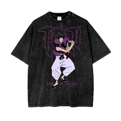 Toji Fushiguro Jujitsu Kaisen Acid Wash Oversize T-Shirt