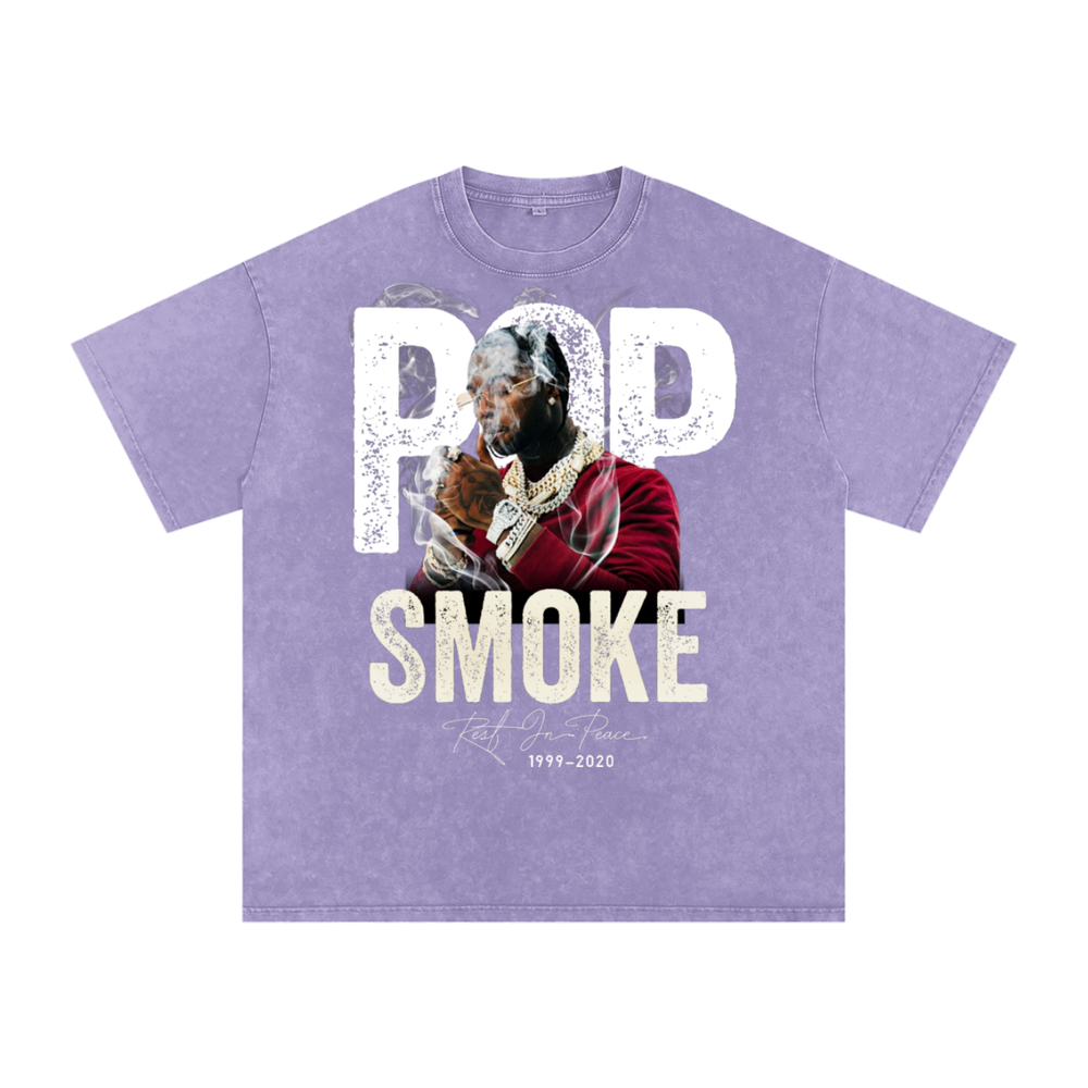 Pop Smoke Acid Wash Oversize T-Shirt