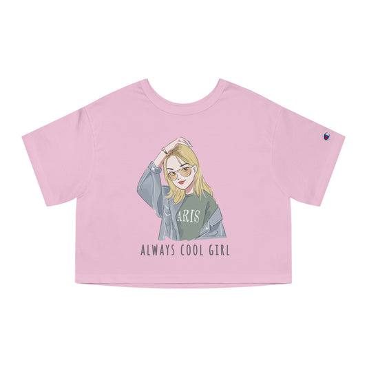 Always Cool Girl Champion Women's Heritage Cropped T-Shirt - IGZ Clothing 