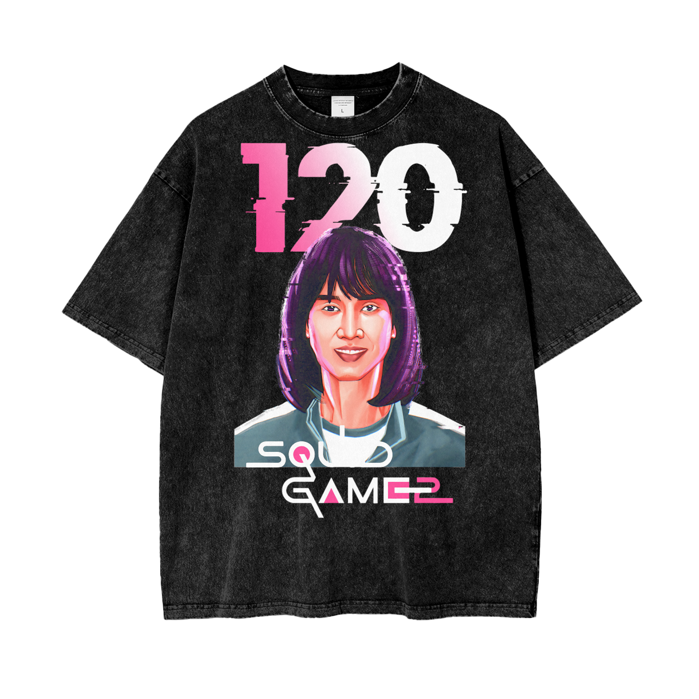 Squid Game Oversize Snow Washed T-Shirt