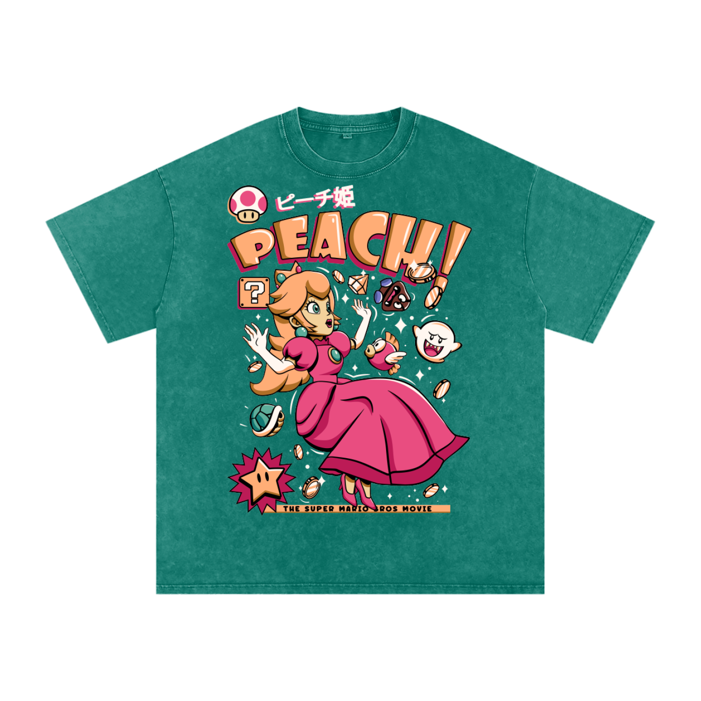Peach Acid Wash Oversize T-Shirt