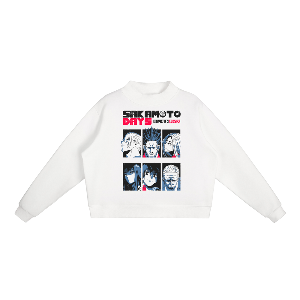 Sakamoto Days Essential Fleece Mid-Neck Crew Sweatshirt