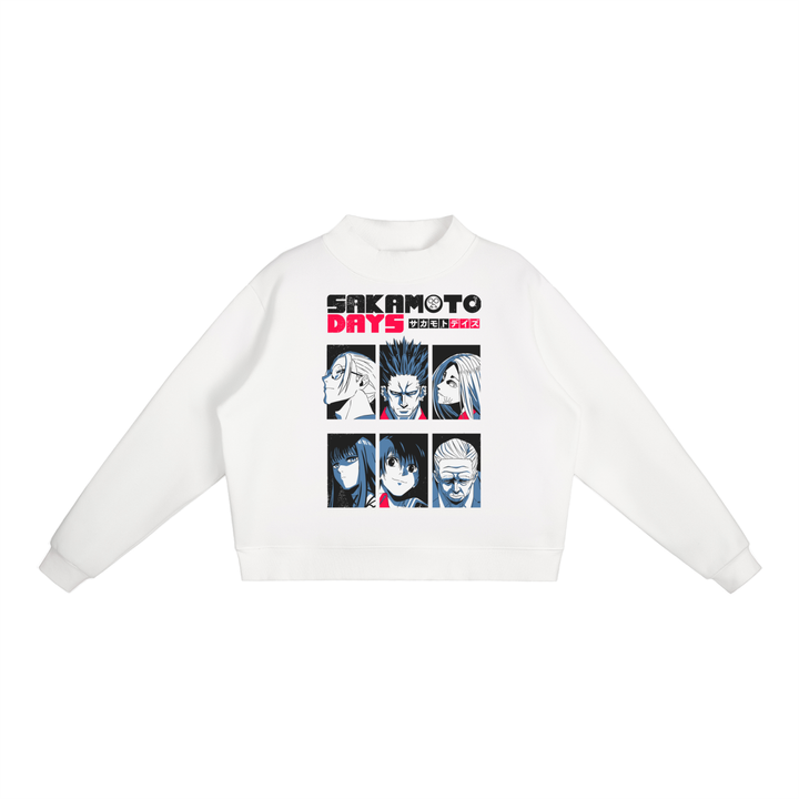 Sakamoto Days Essential Fleece Mid-Neck Crew Sweatshirt