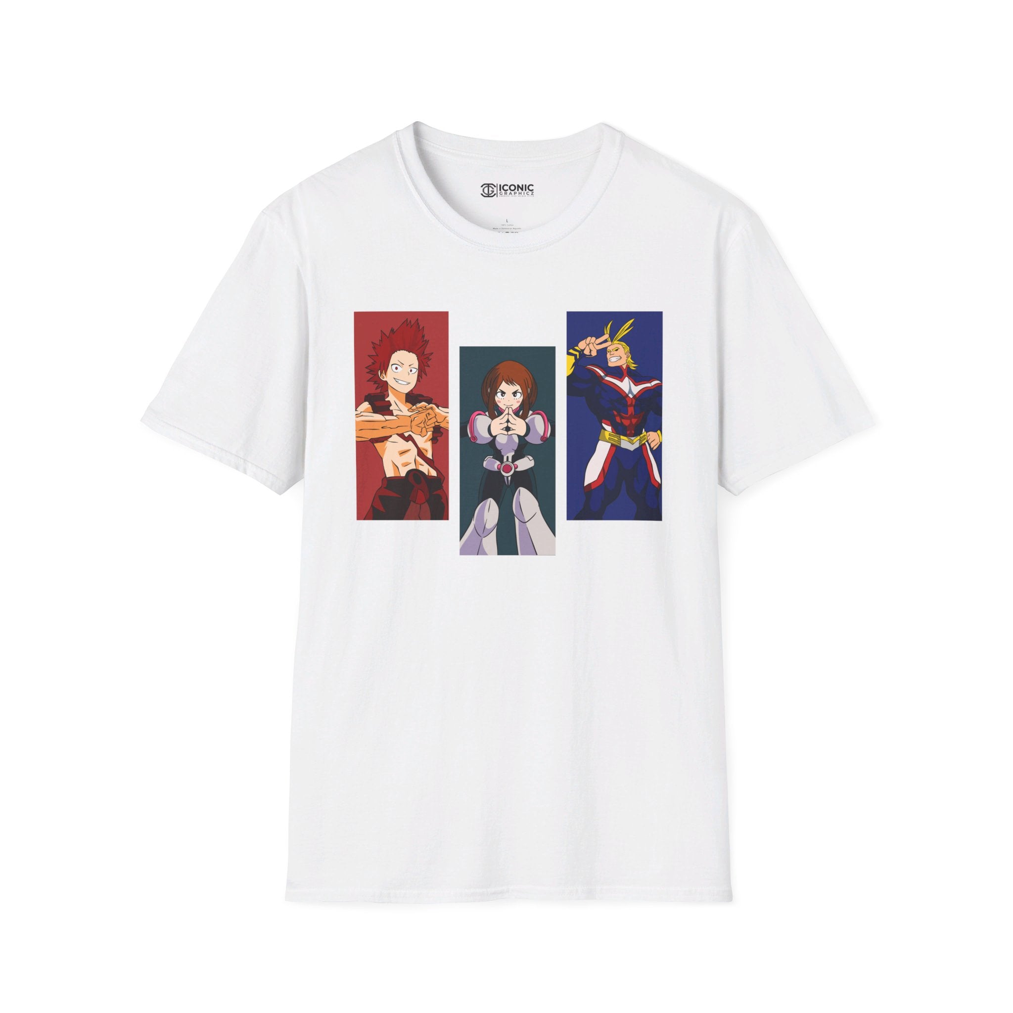 All Might and Kirishima MHA Unisex Softstyle T-Shirt - IGZ Clothing 