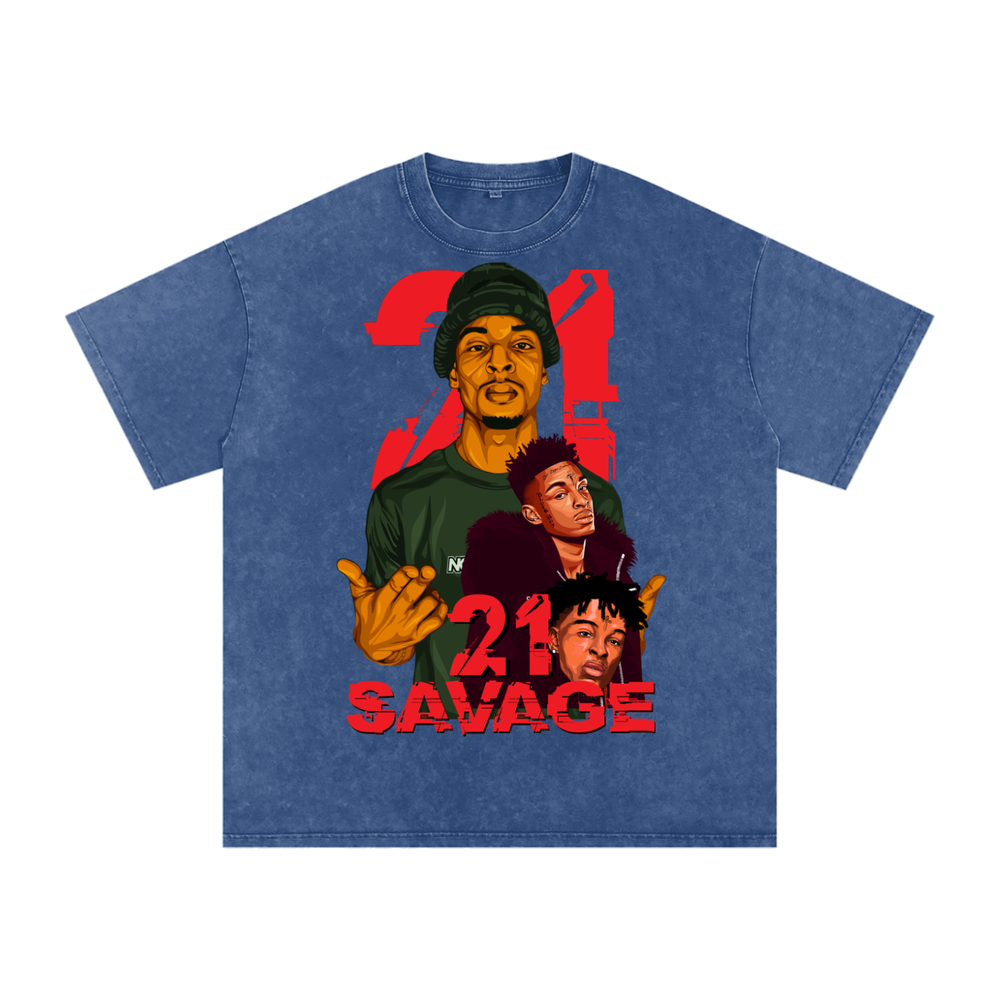 21 Savage Acid Wash Oversize T-Shirt