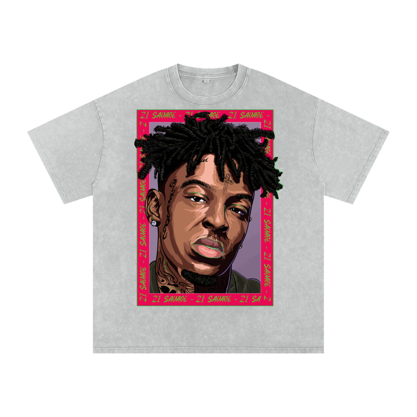 21 Savage Acid Wash Oversize T-Shirt
