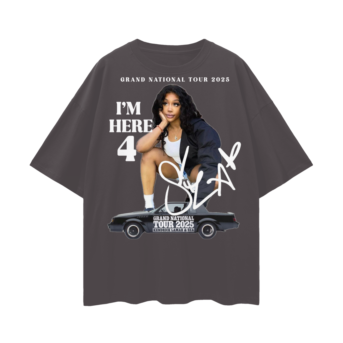 SZA Oversize Deep Drop Shoulder Tee
