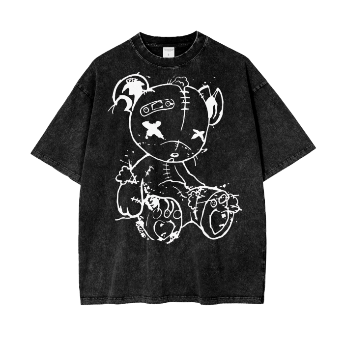 Black and White Acid Wash Oversize T-Shirt