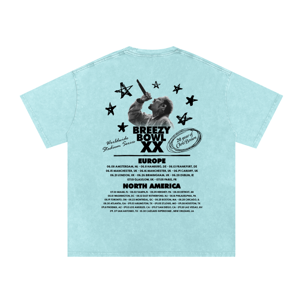 Chris Brown Breezy Bowl Acid Wash Oversize T-Shirt