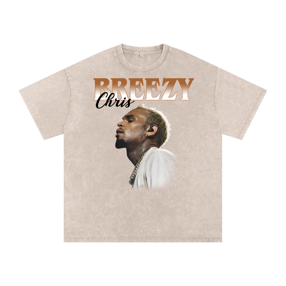 Chris Brown Breezy Bowl Acid Wash Oversize T-Shirt