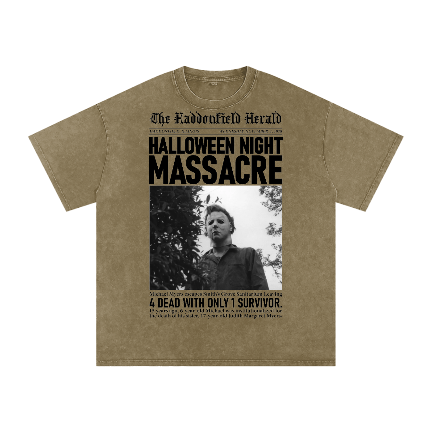Micheal Myers Acid Wash Oversize T-Shirt
