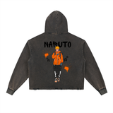 Naruto Vintage Washed Frayed-Hem Hoodie