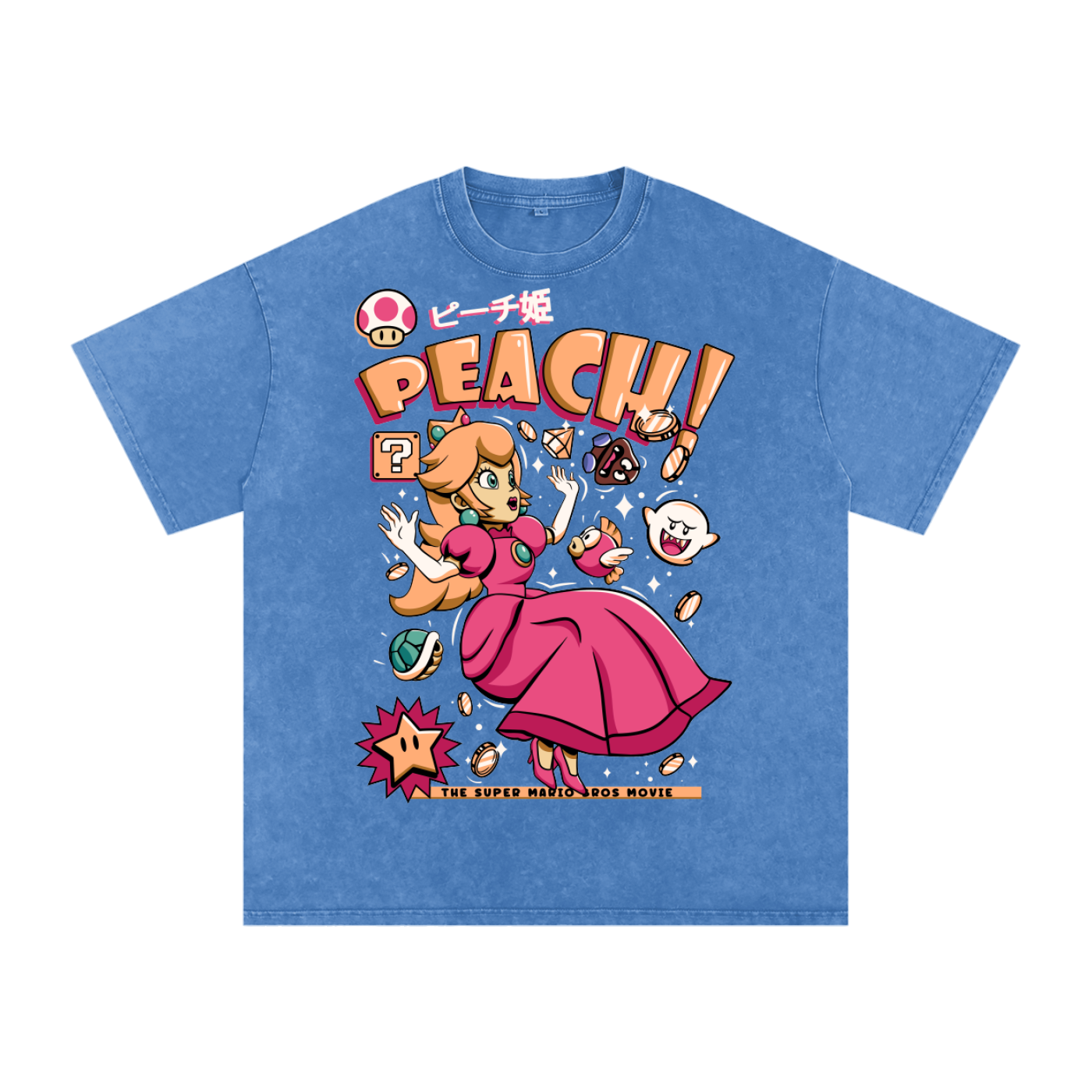 Peach Acid Wash Oversize T-Shirt