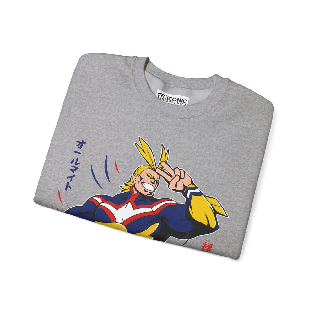 All Might and Deku Heavy Blend Crewneck Sweatshirt Printify