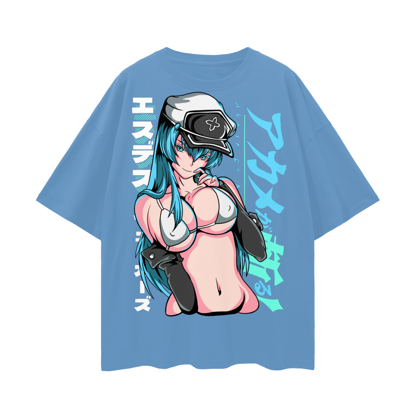 Esdeath Akami Ga Kill Oversize Deep Drop Shoulder Tee