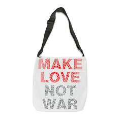 Make love not war Adjustable Tote Bag (AOP) - IGZ Clothing 