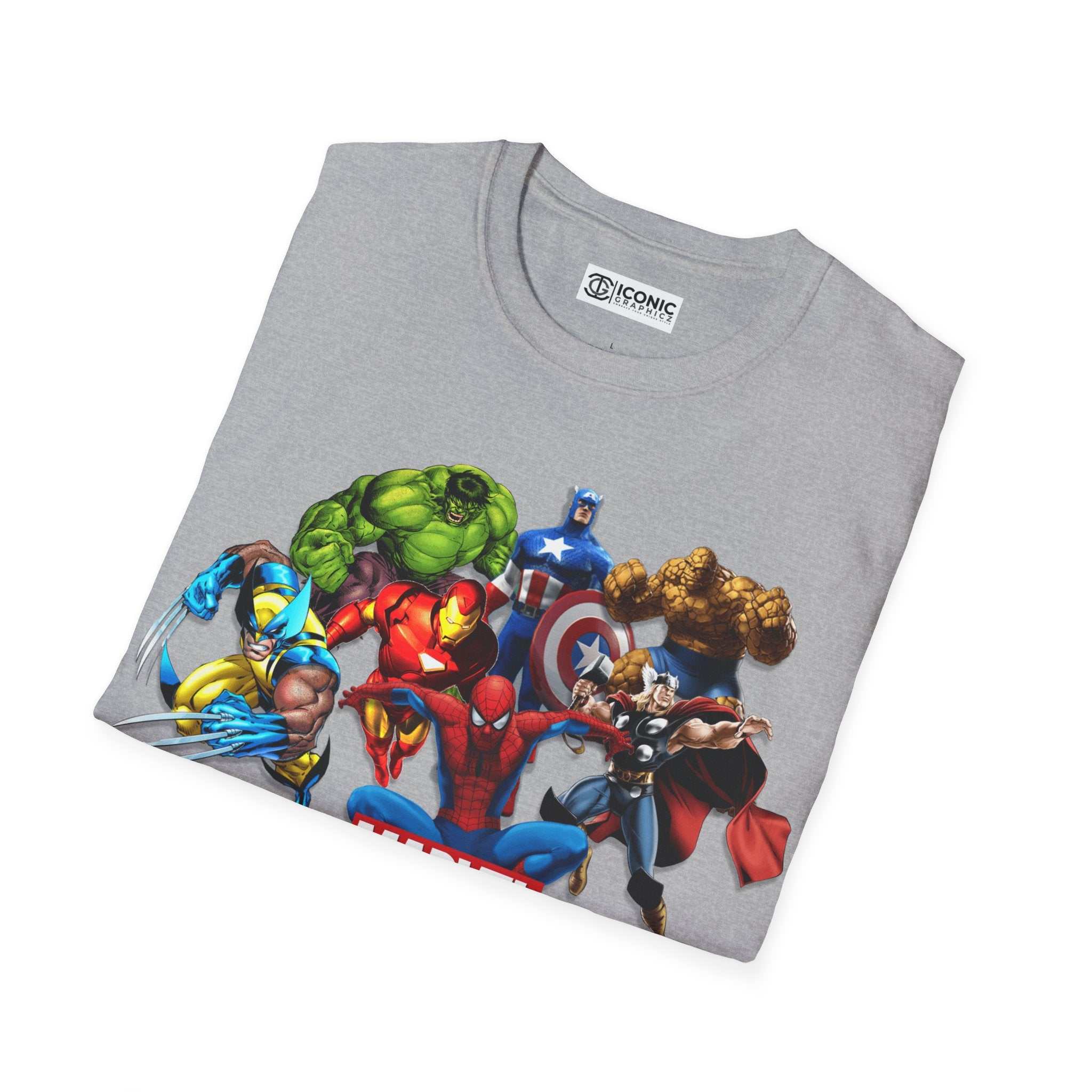 Marvel Heros Unisex Softstyle T-Shirt - IGZ Clothing 