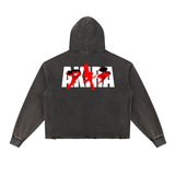 Akira Vintage Washed Frayed-Hem Hoodie