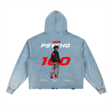 Mob Psycho 100 Vintage Washed Frayed-Hem Hoodie