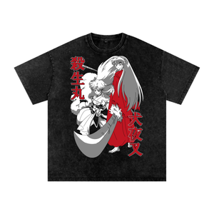 Inuyasha x Sesshomaru Acid Wash Oversize T-Shirt