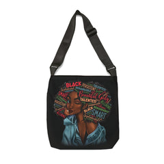 Black Beauty Adjustable Tote Bag (AOP) - IGZ Clothing 