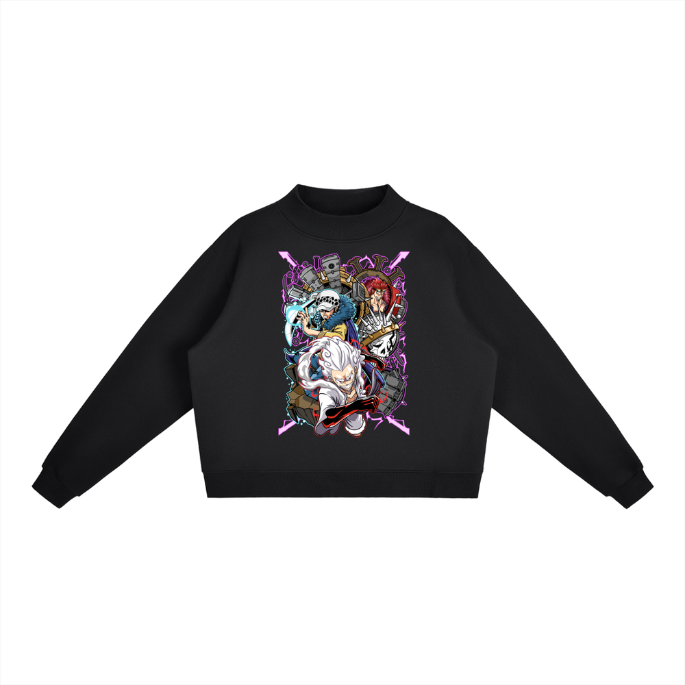 One Piece Essential Fleece Mid-Neck Crew Sweatshirt