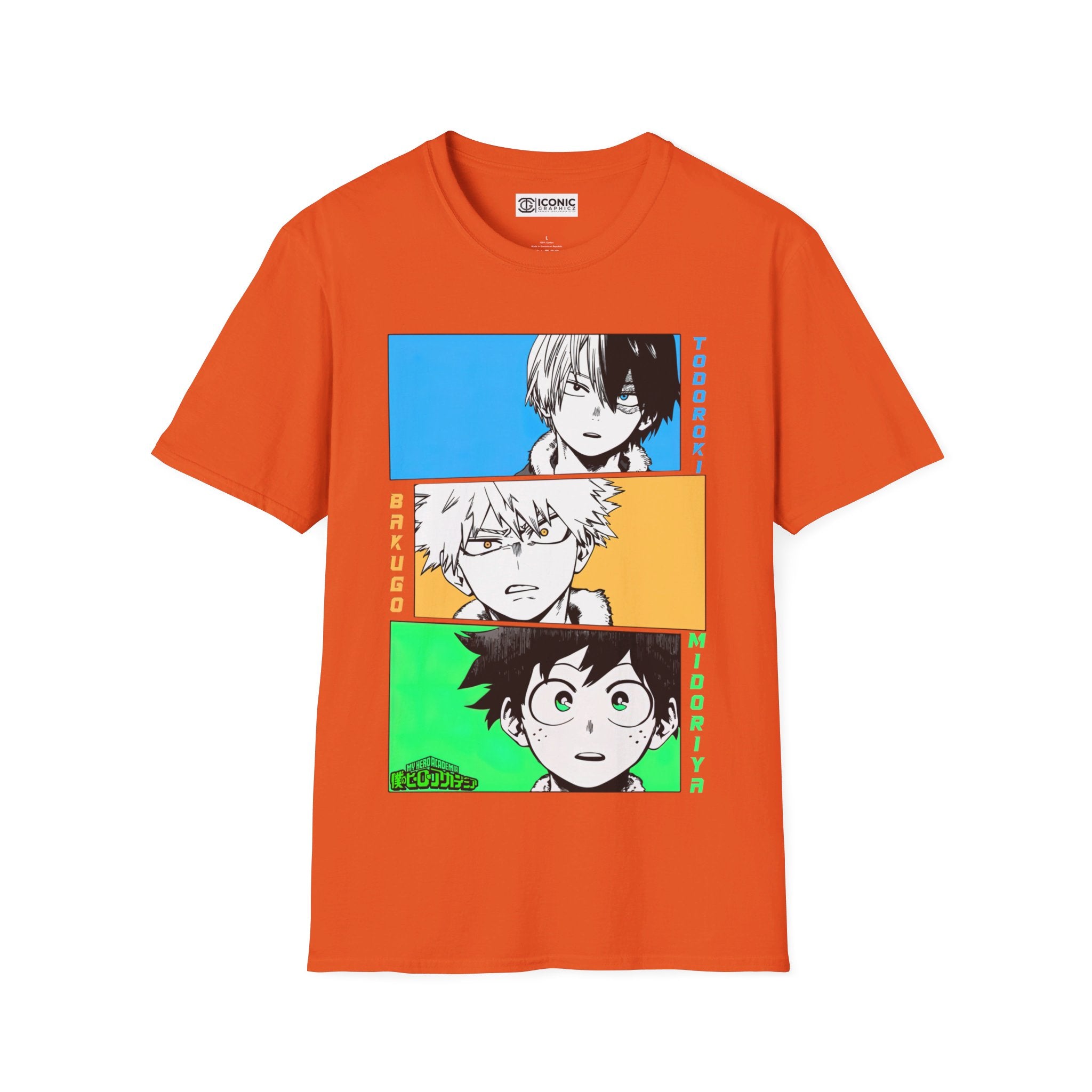 Deku, Bakugo, and Shoto Unisex Softstyle T-Shirt - IGZ Clothing 