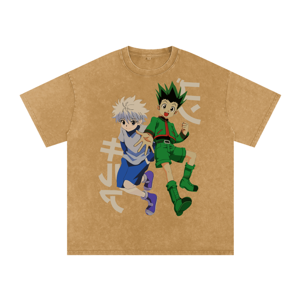 Gon x Killua Hunter x Hunter Acid Wash Oversize T-Shirt