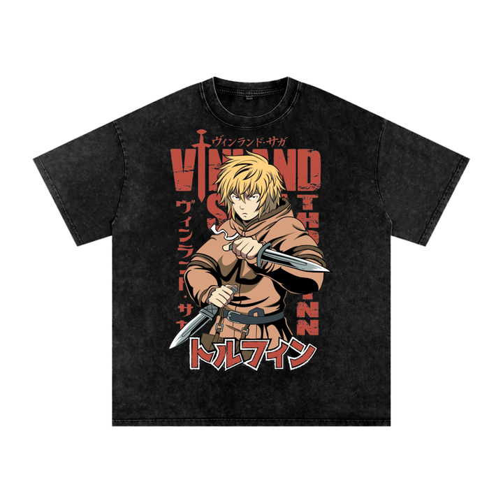 Thorfinn Vinland Saga Acid Wash Oversize T-Shirt