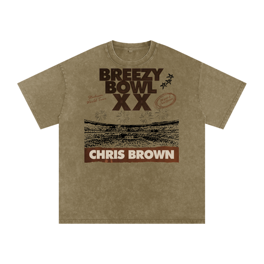 Chris Brown Breezy Bowl Acid Wash Oversize T-Shirt
