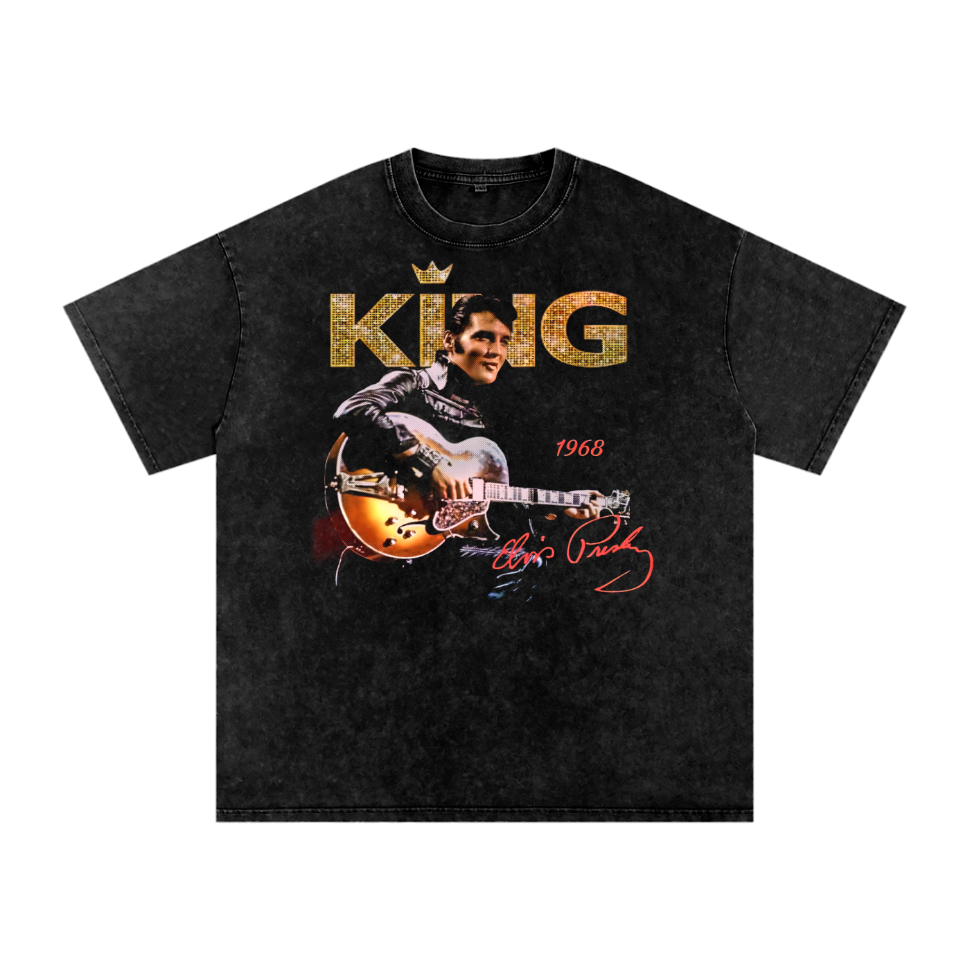 Elvis Acid Wash Oversize T-Shirt