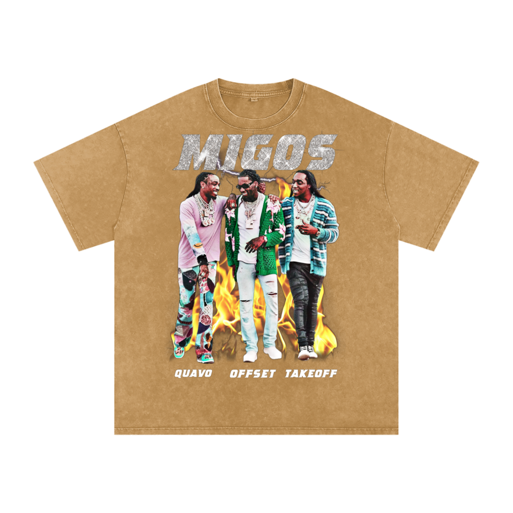 Migos Acid Wash Oversize T-Shirt