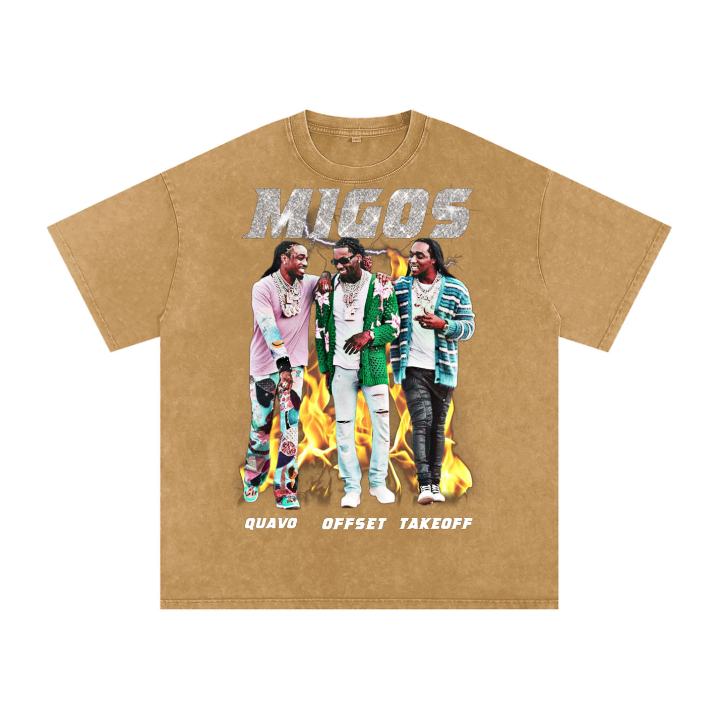 Migos Acid Wash Oversize T-Shirt