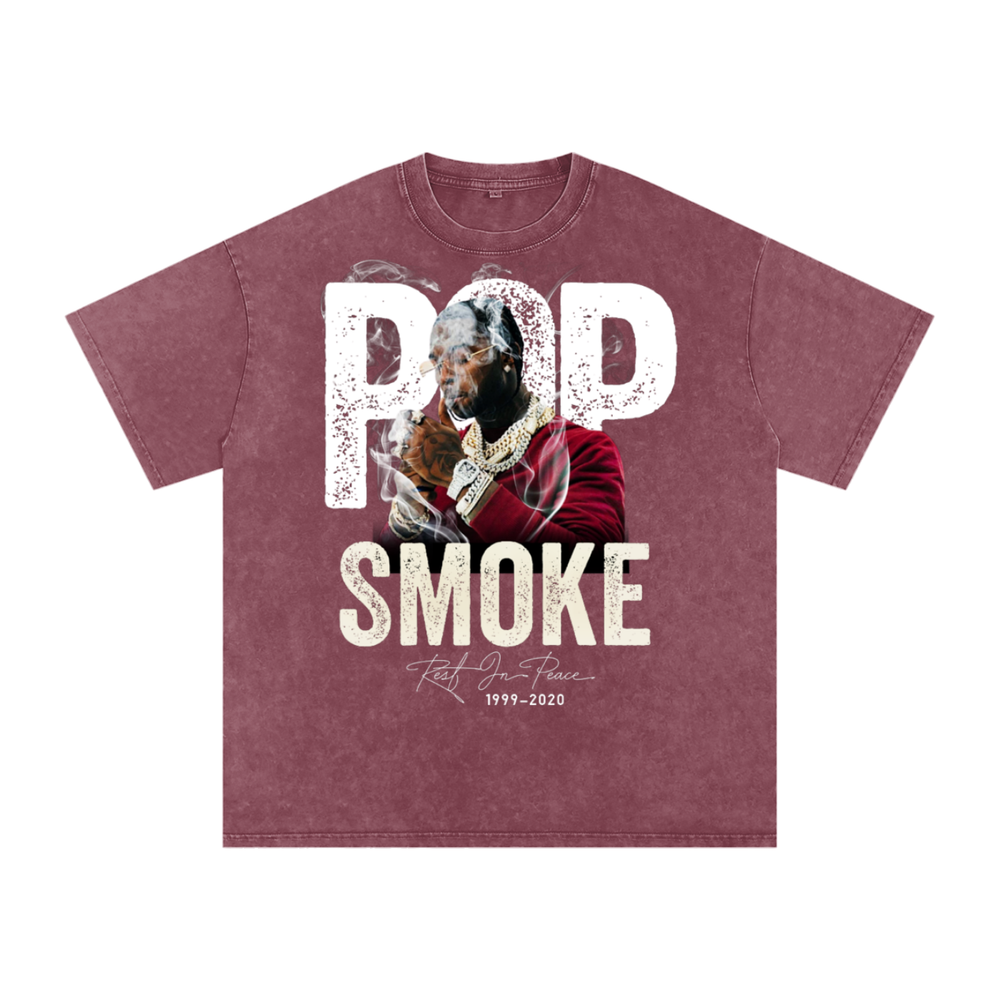 Pop Smoke Acid Wash Oversize T-Shirt