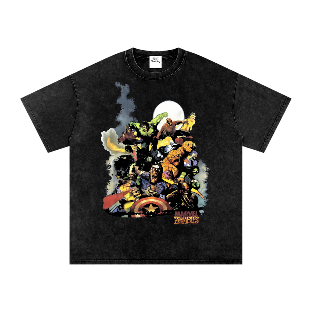 Marvel Zombies Snow Washed Oversized Cotton T-Shirt