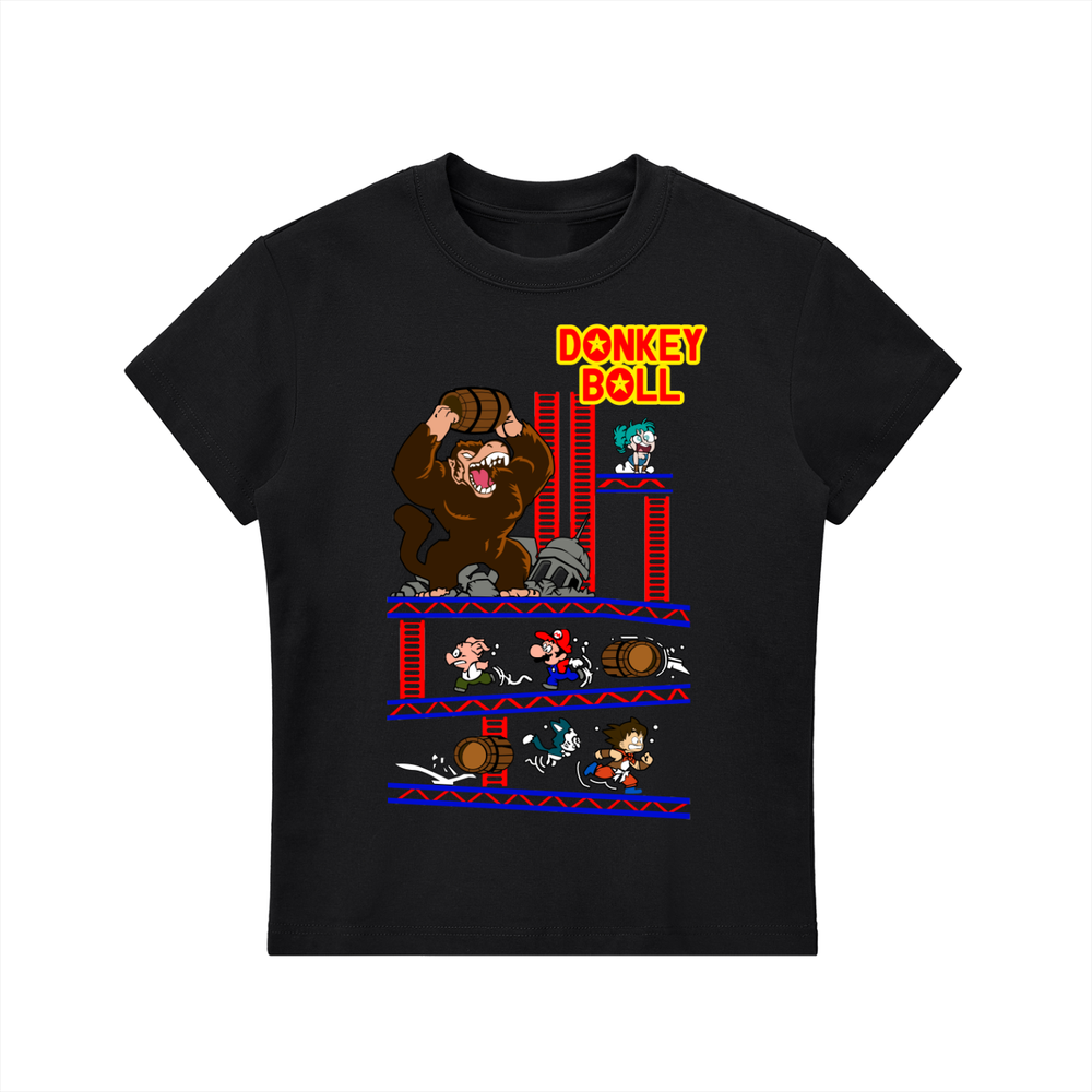 Dragonball x Donkey Kong Parody Essential Bodycon Crewneck T-Shirt