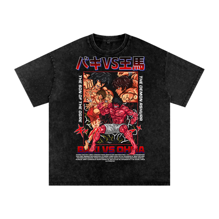 Baki x Ohma Acid Wash Oversize T-Shirt