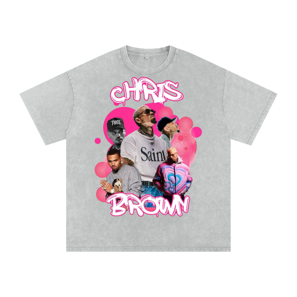 Chris Brown Acid Wash Oversize T-Shirt