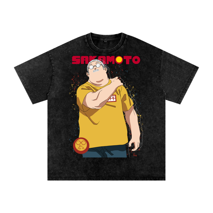 Sakamoto Days Acid Wash Oversize T-Shirt
