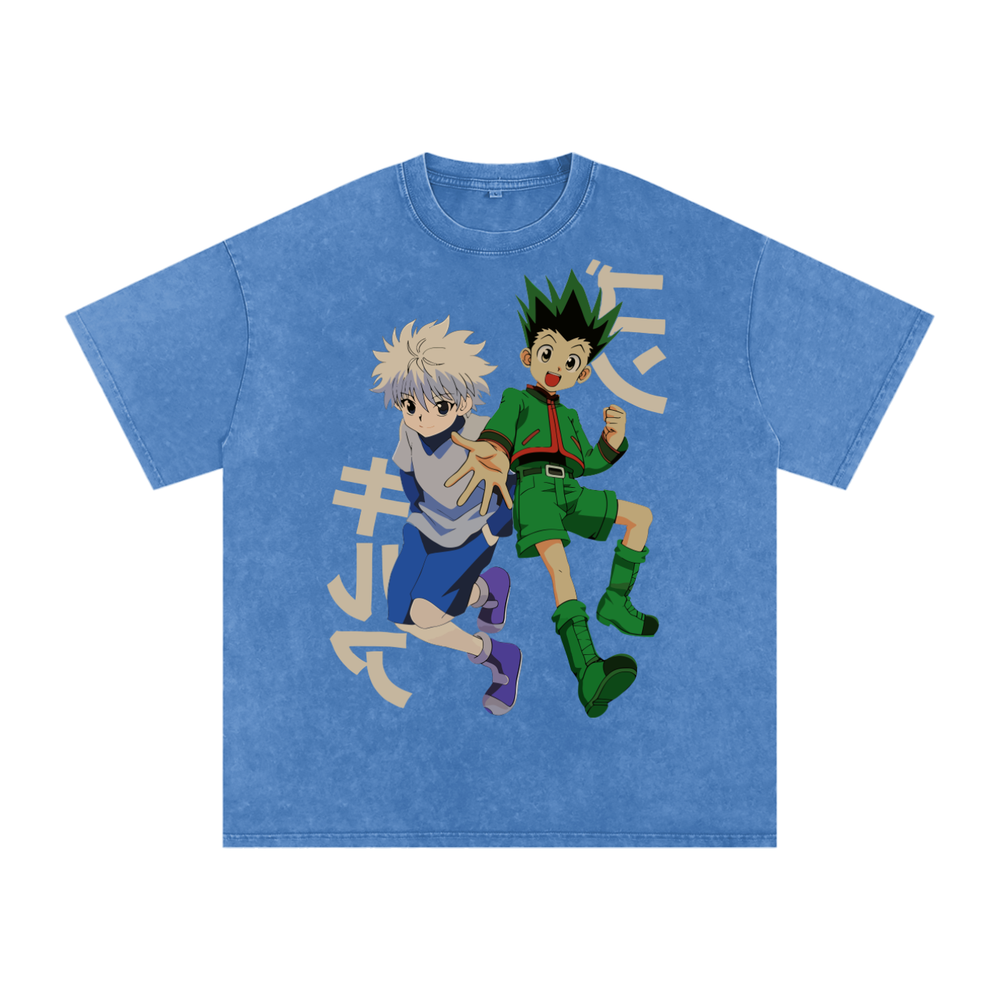 Gon x Killua Hunter x Hunter Acid Wash Oversize T-Shirt